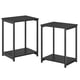 thumbnail image 1 of VASAGLE Juego de 2 Mesas Auxiliares, Mesitas Sofá de 2 Niveles, Mesillas de Noche, Estructura de Acero, para Salón, Dormitorio, Oficina Casa, Estilo Industrial, Negro Clásico, 1 of 5