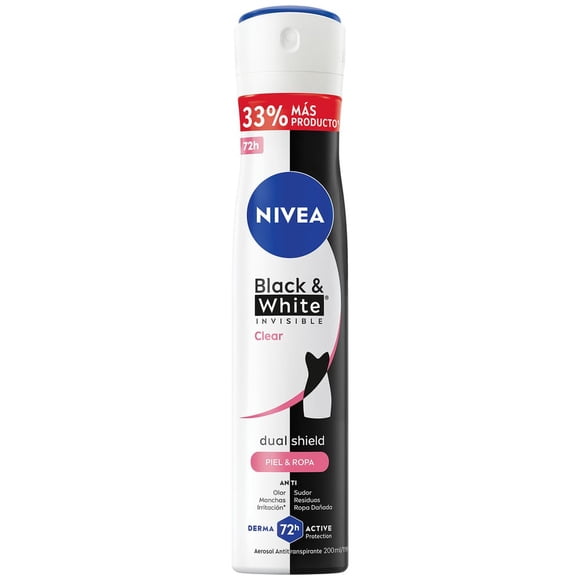 Antistranspirante Nivea Black and White Clear 200 ml