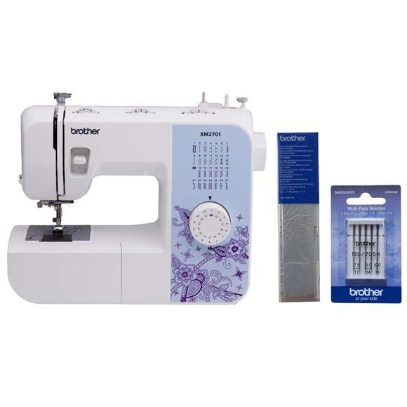 Máquina de coser Brother XM2701 de 27 puntadas con estabilizador y agujas