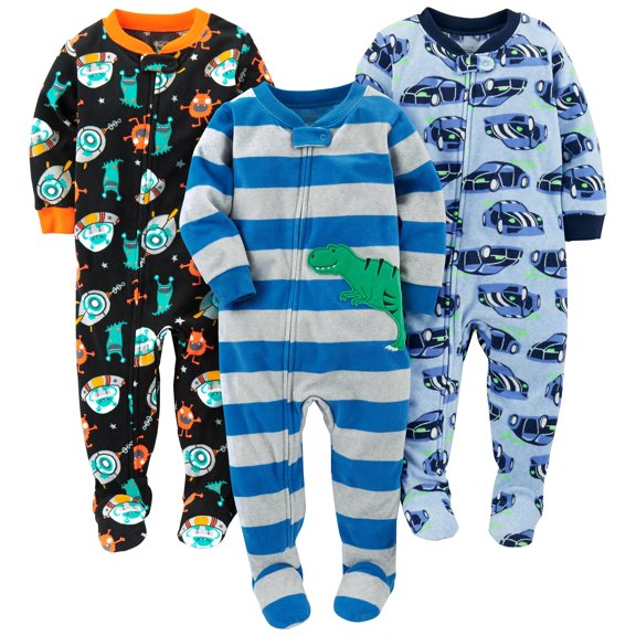 Pijamas Simple Joys de Carter's Baby Boys, paquete de 3, 18 meses