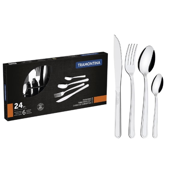 Juego De Cubiertos Buzios 24 Piezas Acero Inox Tramontina