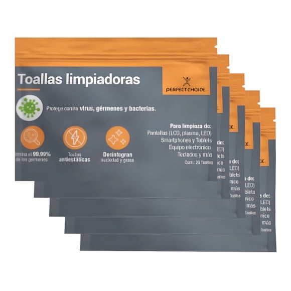 Toallitas Limpiadoras Perfect Choice Kit de 5 paquetes de Toallas limpiadoras PC-030270