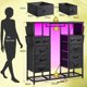 thumbnail image 3 of Closet Ropero 10 Cajones Y Led Mueble Para Ropa Organizador, 120x40x130cm, Negro, 3 of 6