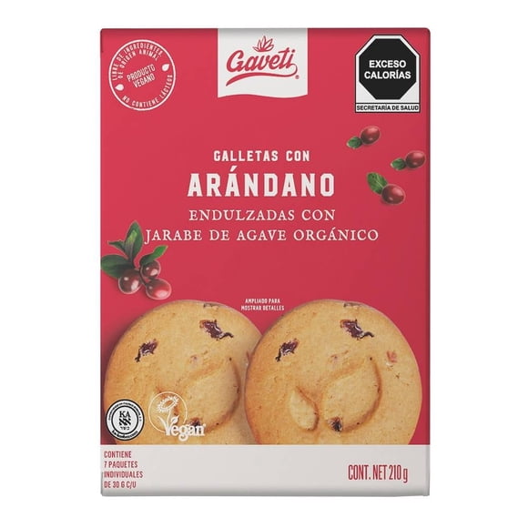 Galletas Gaveti con avena sabor arándano con 7 paqutes de 30 g c/u