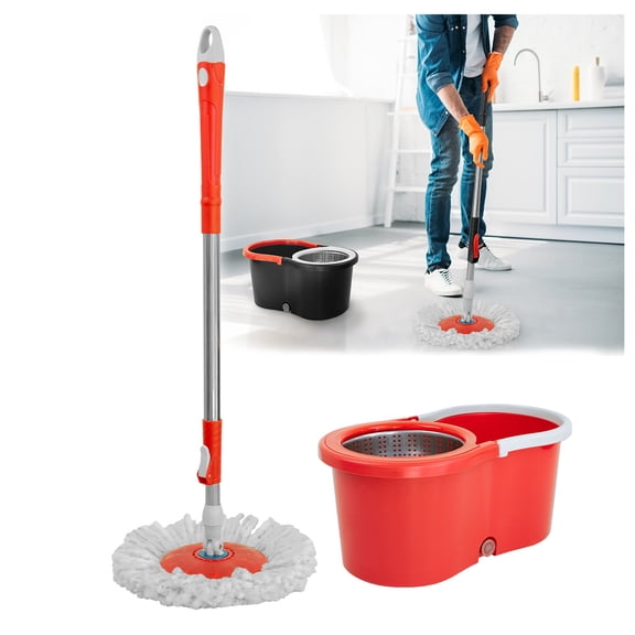 Trapeador Giratorio Con Cubeta Spin Mágico Microfibra Mop