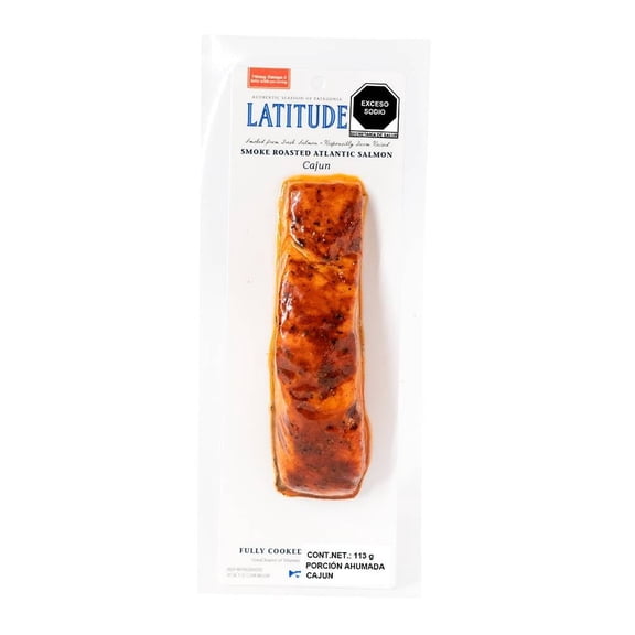 Porción de salmón ahumado Latitude 45 cajún congelado 113 g