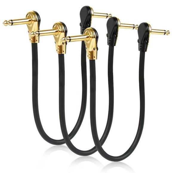 TIMESETL - Paquete de 3 cables de conexión para guitarra de 12 pulgadas, ultra silenciosos, con efec