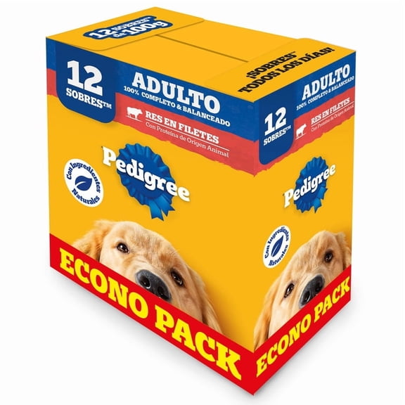 Alimento húmedo para perro Pedigree Adulto sabor res 12 pack