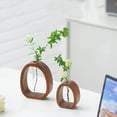 thumbnail image 4 of Vaso de madera y vidrio, vaso moderno, vaso de cristal, decoración de hogar, vaso de mesa, vaso para flores, vaso plegable, madera natural, vidrio transparente, para sala de estar,topliu, 4 of 7