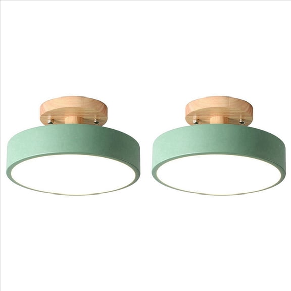 2X Luces de Techo LED Moderno Accesorio de Iluminación de Madera Nórdica Luminaria Interior Cocina Salón Dormitorio Baño