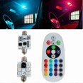 thumbnail image 3 of 2 PCS/Set Reading Light Flash Mode Multi Color Controlled RGBW RGBW LED Remote Control 90-100LM/W Car Interior 2 PCS/set, 3 of 5