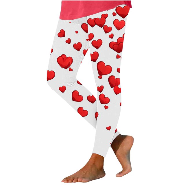 TaTaai Valentine's Day Graphic Stretchy Non-see-through Women Compression Yoga Pants High Waisted Breathable Elastic Workout Running Casual Full Length Leggings Gift