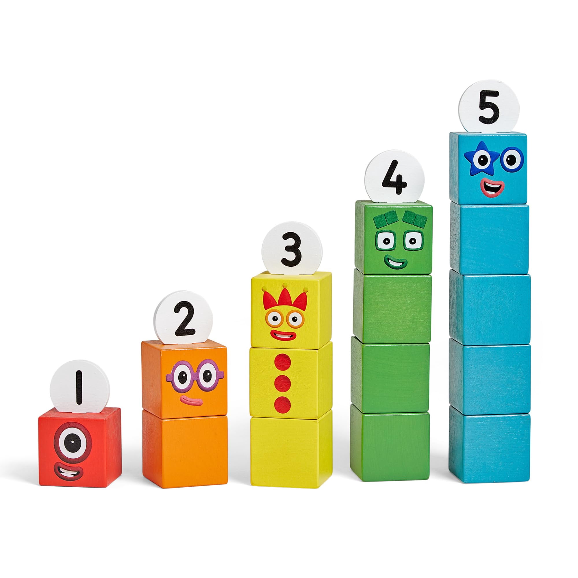 Bloques de construcción de madera hand2mind Numberblocks 1-5 niños pequeños