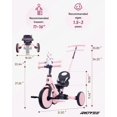 thumbnail image 4 of Triciclo RIDYEE 5 en 1 convertible para niños, triciclo de empuje, color rosa, 1,5 a 3 años, 4 of 4