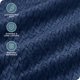 thumbnail image 3 of Manta de Vellón Bare Home Textura de Chevron Microfibra Difusa Tamaño King Azul Oscuro, 3 of 7