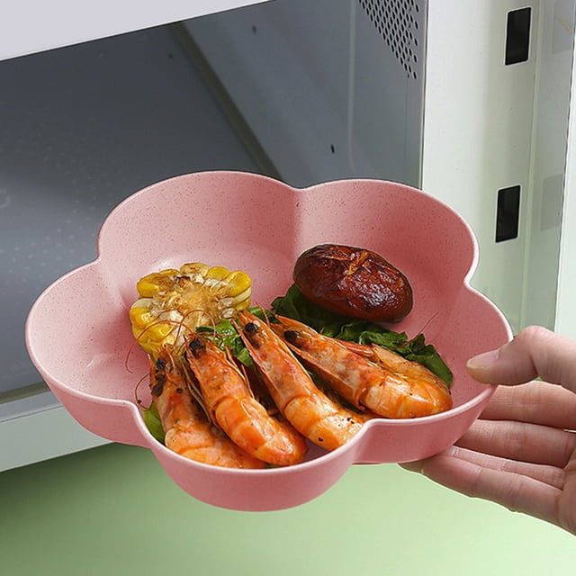 Ohmyroo Reusable Wheat Straw Plates Set, Multipurpose Small Salad & Dessert Dishes for Kitchen, Dishwasher Safe & Microwave Safe Serving Plates for Daily Use