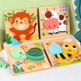 thumbnail image 3 of Rompecabezas de madera Uds., tablero de rompecabezas Montessori , reconocimiento de animales, artesanía de madera, rompecabezas Estilo B, 3 of 7