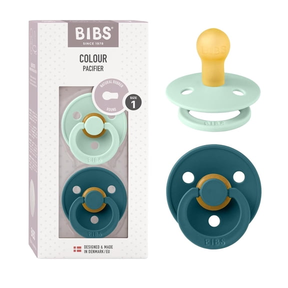 Chupetes BIBS Nordic Mint Forest Lake Látex Natural Talle 1 para Bebés de 0 a 6 Meses
