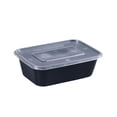 thumbnail image 2 of Fiambrera de plástico desechable con tapa | Recipiente rectangular para comida para llevar | Caja hermética a prueba de fugas para preparar comidas, 2 of 8