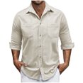 thumbnail image 2 of pstuiky camisa de manga larga para hombre, Cárdigan con capucha y manga larga para hombre, informal, de color liso, con bolsillos dobles y cremallera Tops casuales para hombres s, 2 of 7