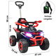 thumbnail image 5 of Montable Electrico para Niños Híbrido 4x4 con Bastón Dirigible y Pedal Acelerador Barras de Seguridad Luces Batería 6v - Rojo, 5 of 8