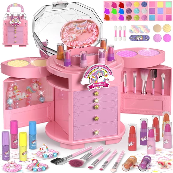 Set de maquillaje PERRYHOME Kids para niñas de 3 a 12 años con 63 piezas
