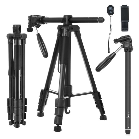 Trípode de Fotografía BHCASE Aleación de Aluminio Giratorio 360° 168 CM Capacidad 5 kg