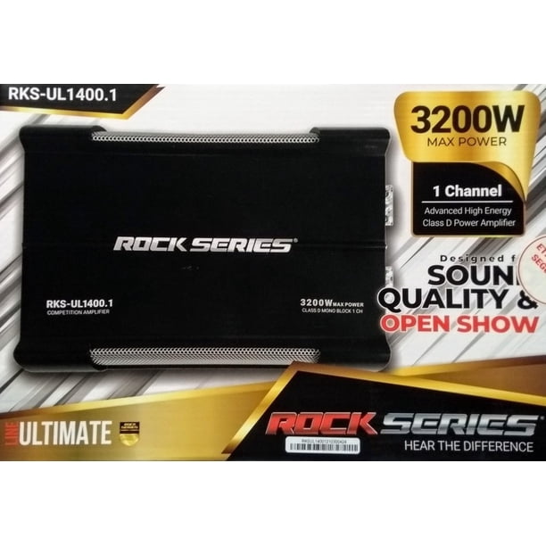 Amplificador Monoblock Rock Series RKS-UL1400.1 2800 Watts Clase D 1 Ohm Rock Series Amplificador Monoblock Rock Series RKS-UL1400.1