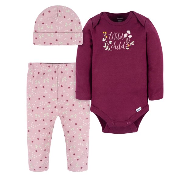 Gerber Mameluco Para Bebé Pack 2 Algodón Con Pies Rosa Tallas 0 a 24M