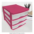 thumbnail image 4 of Cajonera Plastic Trends Escritorio 3 niveles Rosa, 4 of 4
