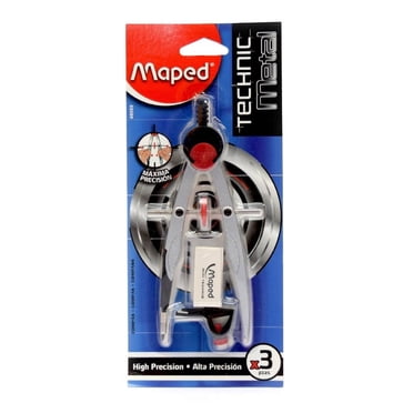Compás Maped de Precisión Metálico Negro con Rojo