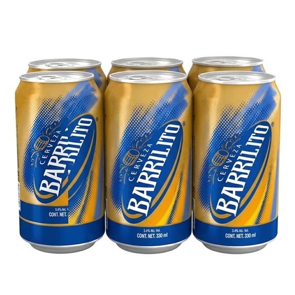 Cervezas Barrilito 6 latas de 330 ml c/u