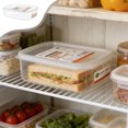 thumbnail image 1 of Contenedores de plástico transparente para almacenar alimentos y organizar la cocina | Recipientes rectangulares herméticos para aperitivos, granos secos y productos de despensa, 1 of 6