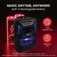 thumbnail image 3 of Bocina Portátil de 8 Pulgadas con Subwoofer, Bluetooth Pyle, 400 Watts, Batería Recargable, Karaoke, Luces LED, Micrófono, MP3, USB, Micro SD y Radio FM, 3 of 7