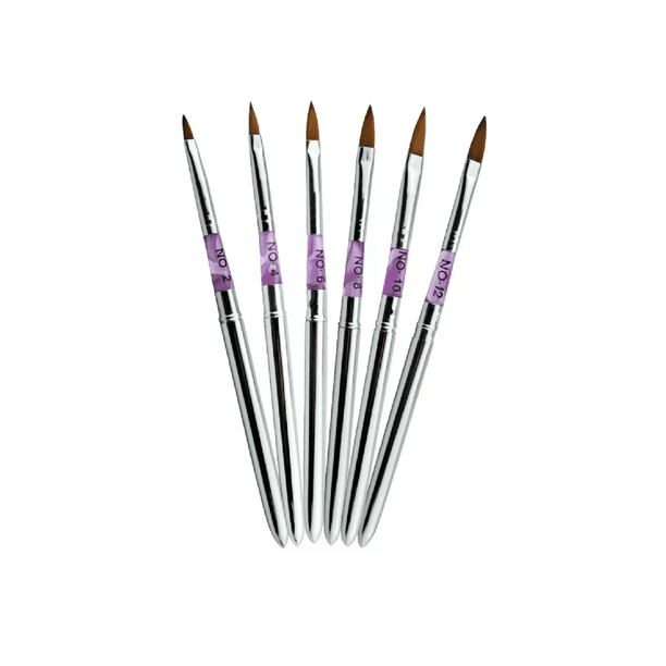 Pincel Acrílico LAB.G Color Plata No 2, 4, 6, 8, 10 Y 12