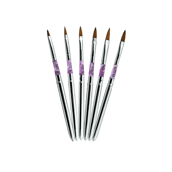 Pincel Acrílico LAB.G Color Plata No 2, 4, 6, 8, 10 Y 12