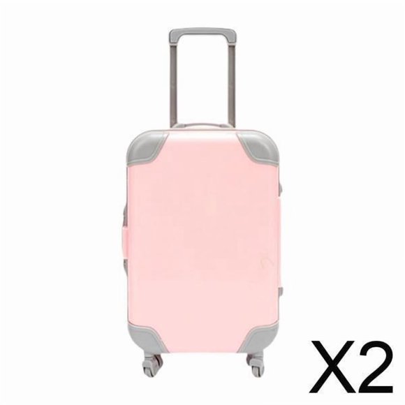 2xMini Maleta Caja De Dulces Caja De Almacenamiento De Equipaje Para Juguetes Infantiles Maquillaje Disfraz Rosa 2 piezas