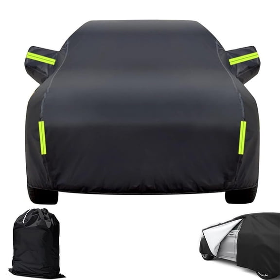 Cubierta para Auto Impermeable, Funda Coche Exterior Lona para Coche Cubierta para Automóvil Coberturas Completas con Tira Reflectante 530x200x150CM