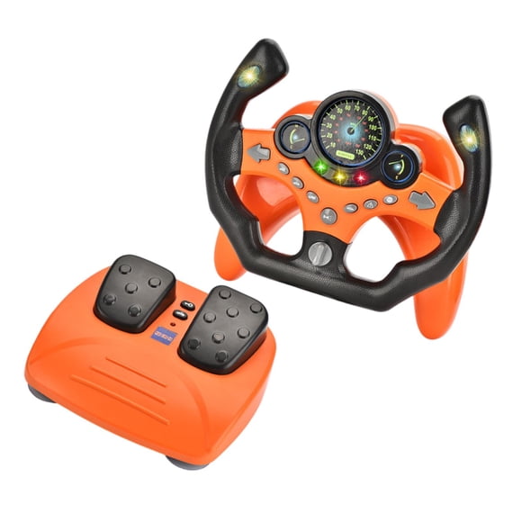 Juego de volante interactivo con pedal de freno y sonido Naranja