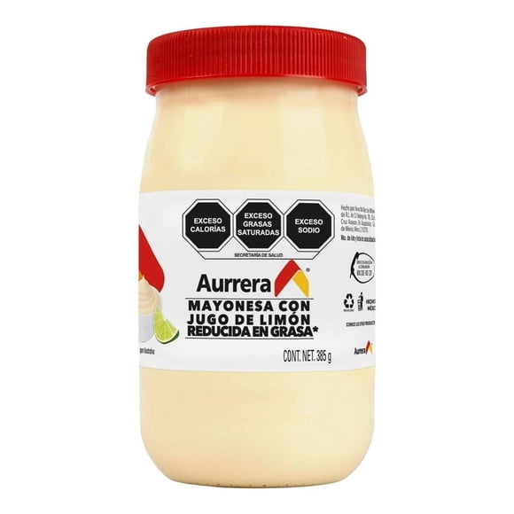 Mayonesa reducida en grasa Aurrera con jugo de limón 385 g