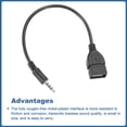 thumbnail image 4 of Uxcell Conector de audio auxiliar macho de 3.5 mm a USB 2.0 hembra Negro, 4 of 6