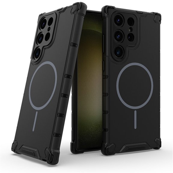 Funda para Samsung Galaxy S23 Ultra 5G [Compatible con Airbag MagSafe] de Grado Militar Funda Protectora Anticaída de Color Sólido para Teléfono, Negra, para Galaxy S23 Ultra 5G