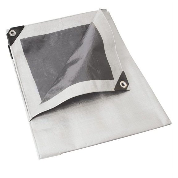 Lona Impermeable Polietileno Fondo Plata 6 x 12 m Foy Blanco