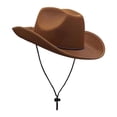 thumbnail image 1 of Sombrero de Vaquero Sunnimix Accesorios de Disfraz Duradero Marrón Oscuro, 1 of 8