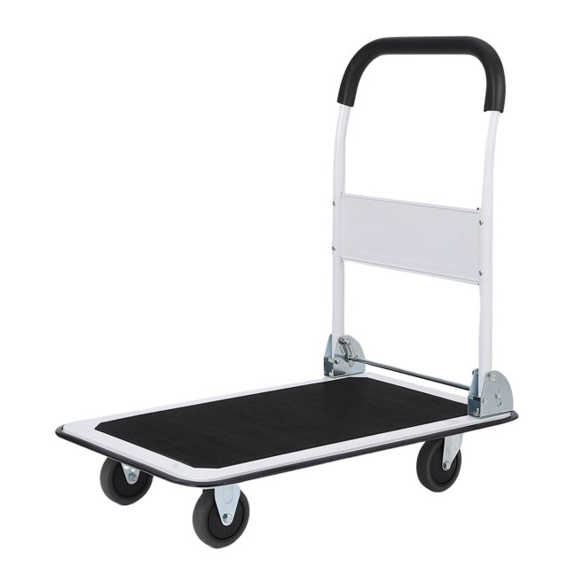 Yeshouse Carro de mano - Plataforma de transporte de acero con ruedas de goma, carro plegable de alta resistencia para carga, mudanza y almacenamiento en el hogar, garaje y almacén