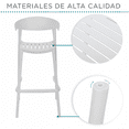 thumbnail image 5 of Set 4 Bancos Bar Cocina Desayunador Barra Respaldo Plástico Gris, 5 of 5