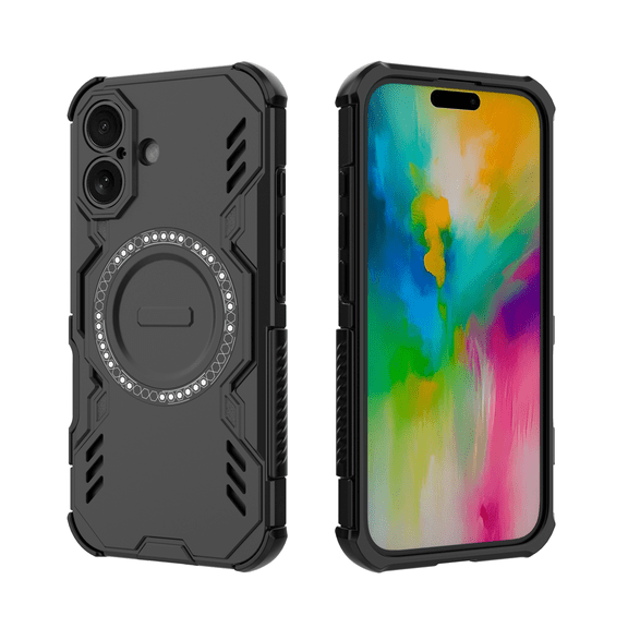 Funda GANGXUN para iPhone 16 , magnética, resistente a golpes, con soporte, unisex, carga inalámbrica