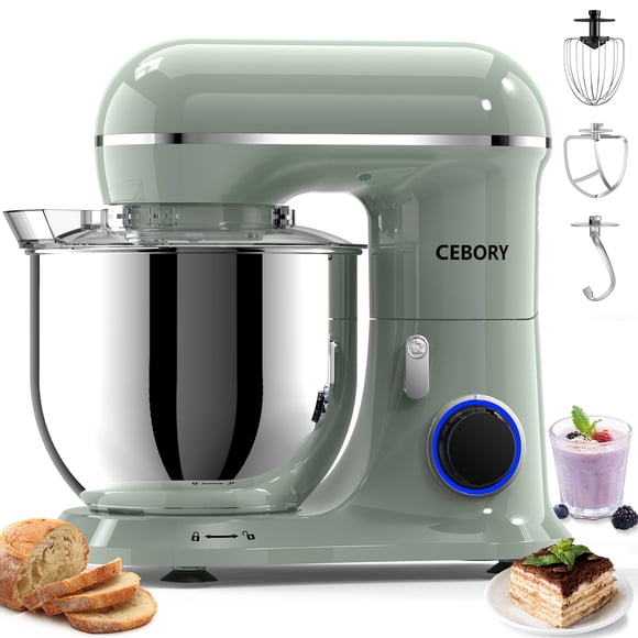 Batidora de Pedestal 3 en 1 Cebory, 6,5 QT Mezclador de Alimentos de 10 Velocidades