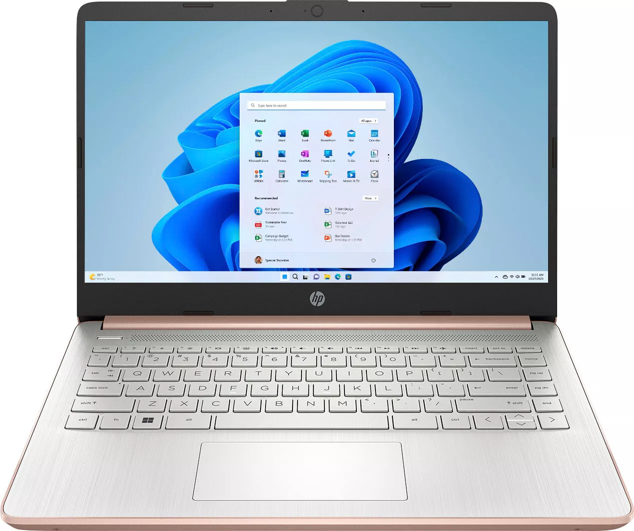 HP - Portátil de 14" - Intel Celeron - 4 GB de memoria - eMMC de 128 GB - Oro rosa