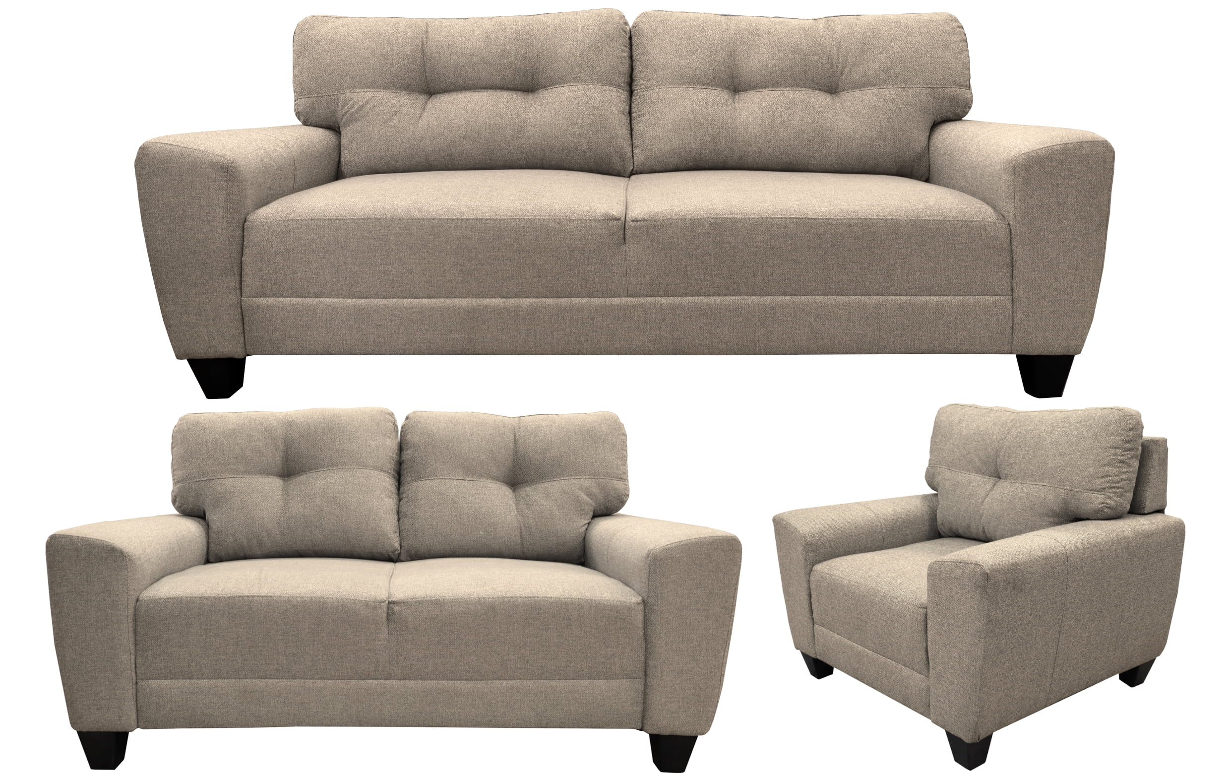 Sala Modular 3-2-1 El Bazar Store Sidney Beige, Sofa, Love seat y sillon